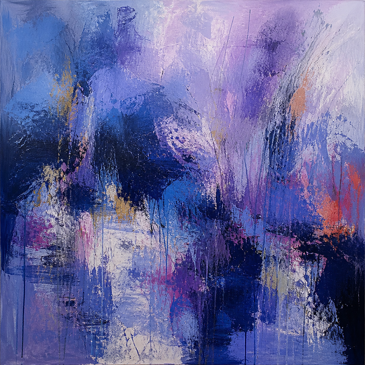Blue Noise of Silence, by Nina Demoart, Acrylic on Canvas, 2000